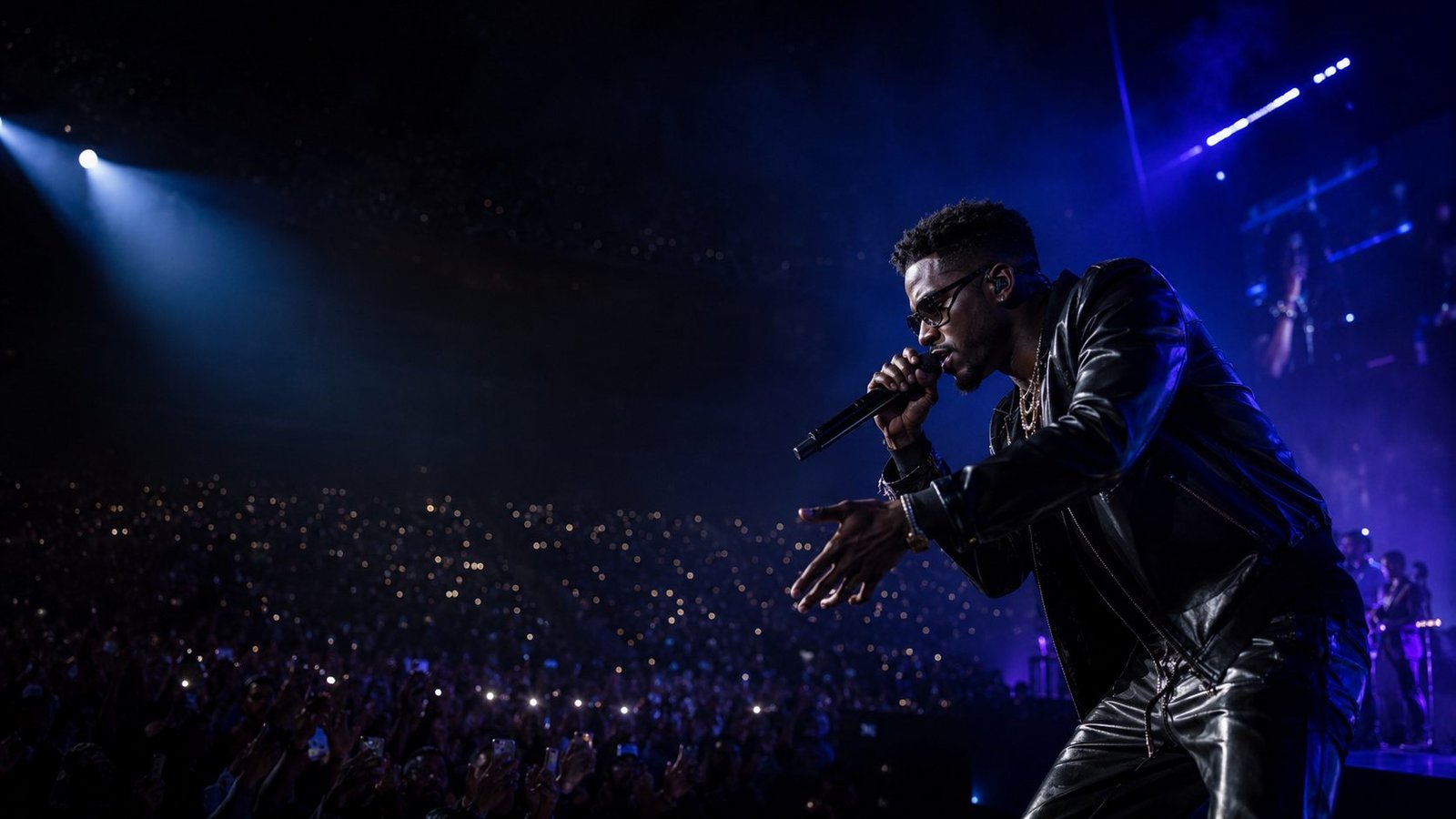 A live performer connecting with a large audience